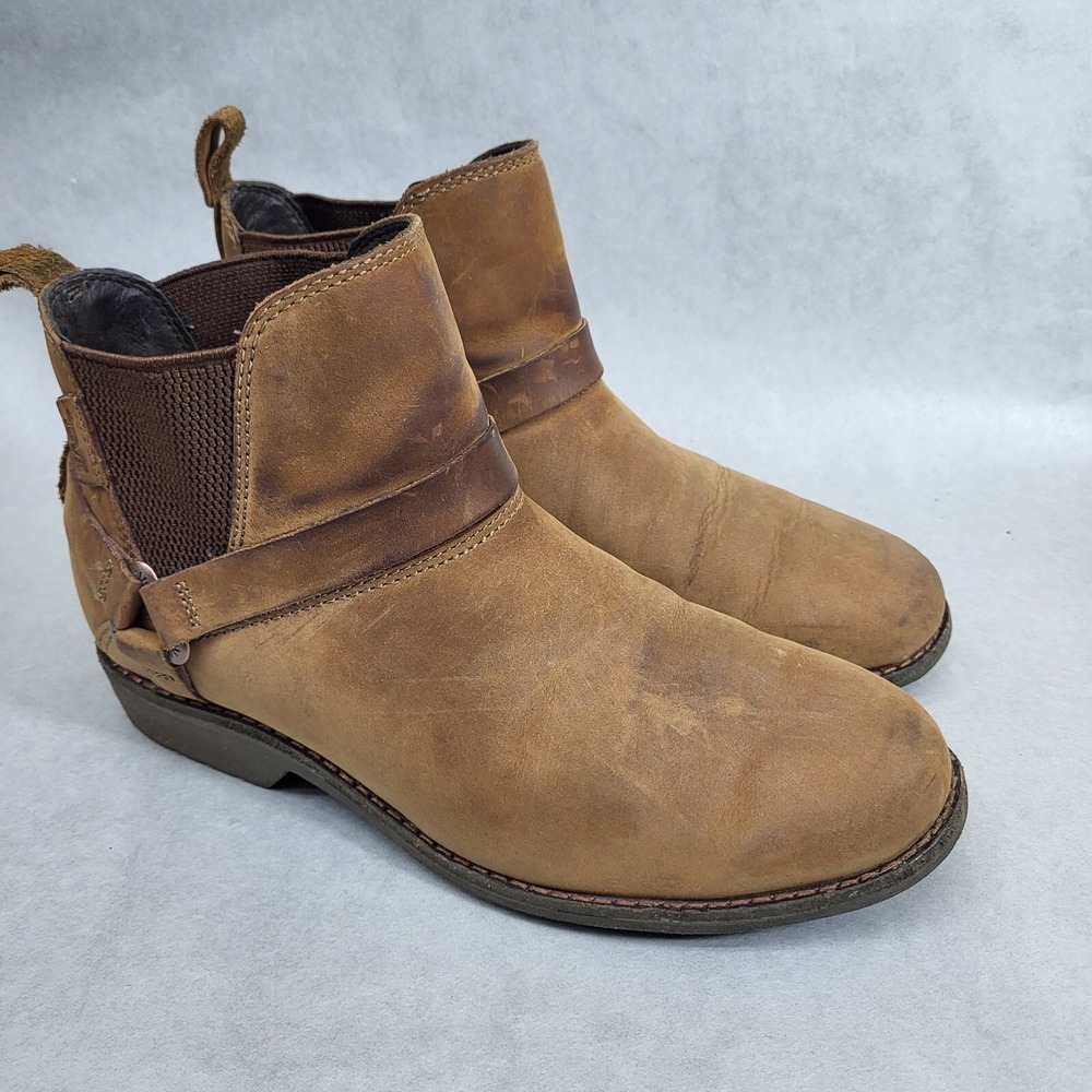Teva De La Vina Dos (Sz 6) brown tan leather waterproof Chelsea Boots 1017146